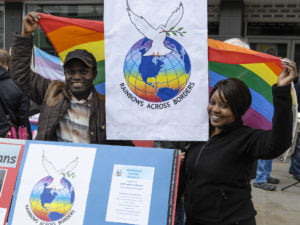 Rainbows Across Borders members in Croydon Town Centre for IDAHO 2013